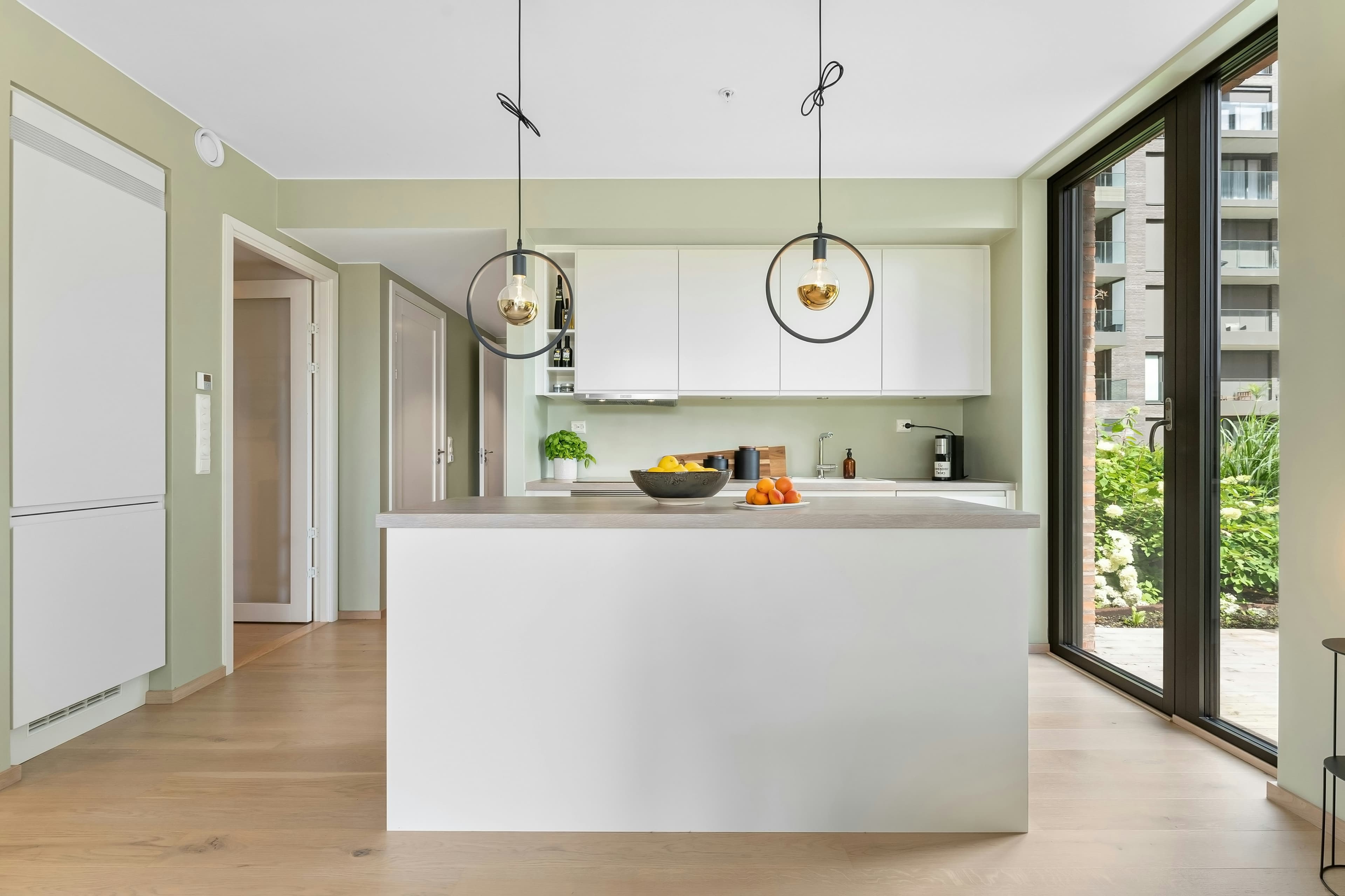 elegant interior design with modern lighting and decor